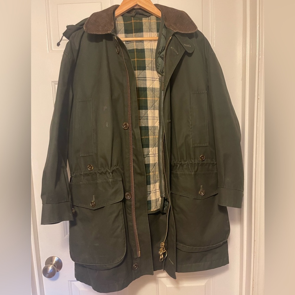 Barbour Endurance A1005 Olive Jacket with liner and Removable Hood (C38/97C)